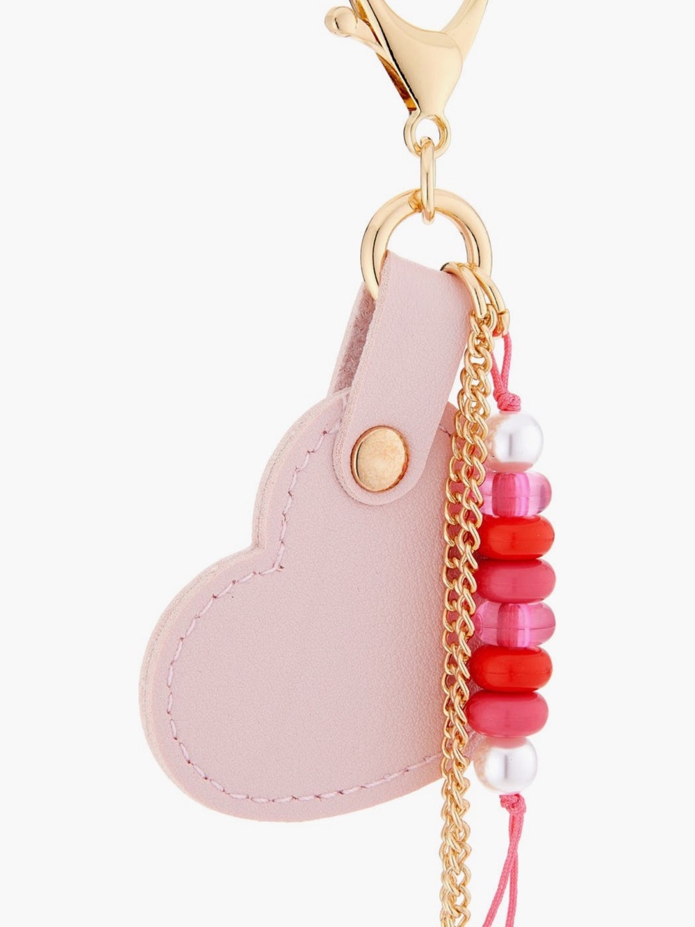 Leith Heart Beaded Bag Charm
